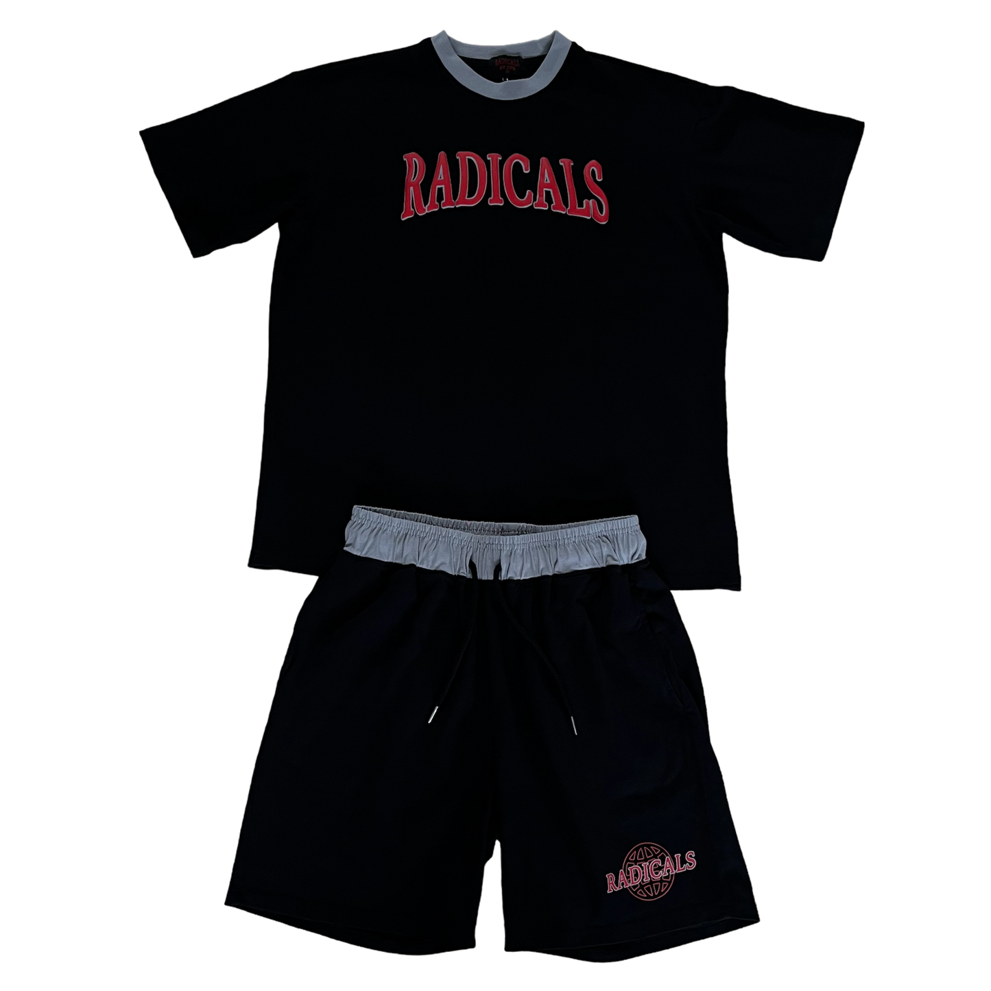 Black & Red Contrast Shorts