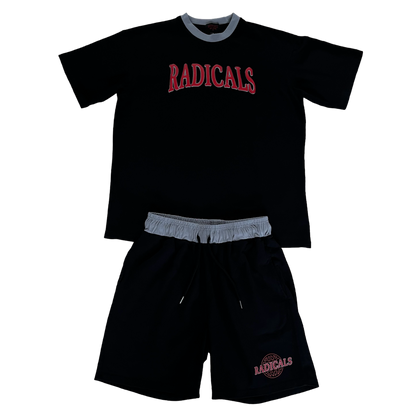 Black & Red Contrast Shorts