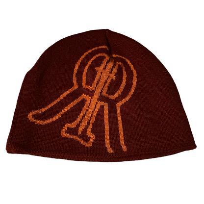 Dagger Beanie - Red and Orange